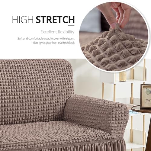 NICEEC Sofa Covers Coffee Couch Cover Stretch Sofa Slipcovers with Skirt - Image 2