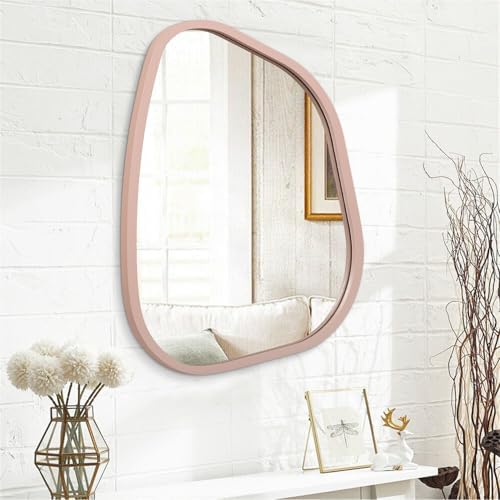Irregular Wall Mirror 26"x18", Asymmetrical Large Bathroom Mirror Wood Framed Modern Artistic Decorative Vanity Mirrors for Bedroom Living Room Entryway Hallway - Image 2