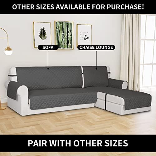 Easy-Going Reversible Couch Cover, Chaise Lounge, Dark Gray/Dark Gray - Image 2