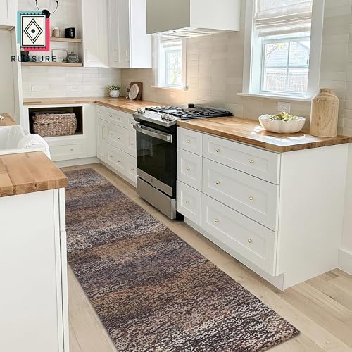 RUGSURE Washable Area Rug - 1/6 Thick - Stain & Water Resistant Non-Slip - Resistant Rug for Living Room, Bedroom, Nursery, Pet & Child Friendly, Vintage Charm Area Rugs (Rust, 2'6'' x 8') - Image 4