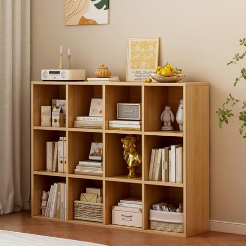 OSCHF 12-Cube Storage Shelf Bookcase, Oak - Image 2