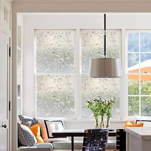 LEMON CLOUD Window Privacy Film, Tulip Stained Glass Sticker 17.5″ x 78.7″ - Image 2