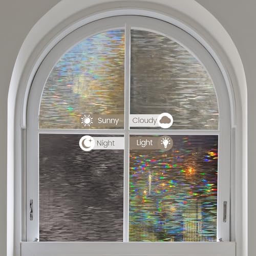 KESPEN Decorative Stained Glass Window Film, Rhombic Brown, 35.4In X 6.5Ft - Image 4