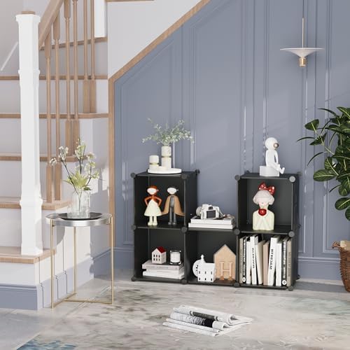 C&AHOME 6-Cube Storage Organizer Cube Shelf Closet Storage Bookcase, Black - Image 6