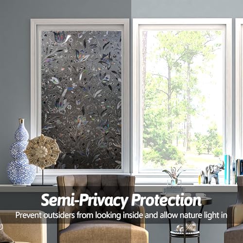 NINETREX Window Privacy Film, Static Cling Grayish Black, 35.4"x78.7" - Image 4