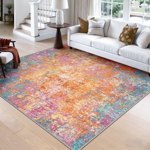 RELEANY Washable Square 8'x8' Area Rug for Living Room Starlight by RELEANY