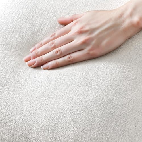 MIULEE Boho Linen Fringe Decorative Euro Throw Pillow Covers White 28x28 - Image 2