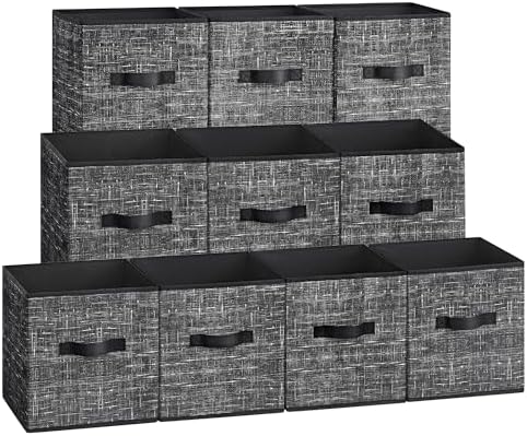 SONGMICS Storage Cubes, Set of 10, 11-Inch Foldable Closet Organizers by Unknown