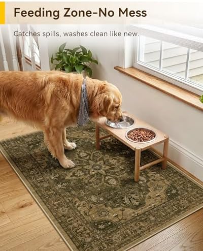 RELEANY Washable Area Rug, Small 2'x3', Brown/Dark Brown - Image 2
