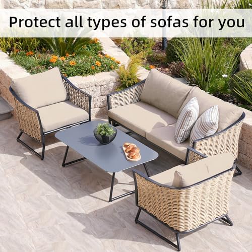 8 Pcs Outdoor Cushion Covers, Patio Sofa Cushion Covers Replacement - Image 5