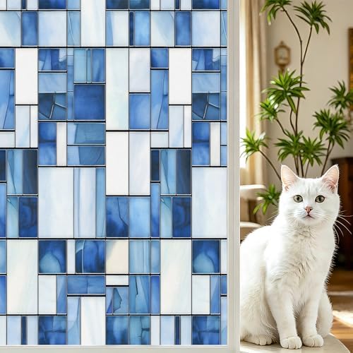 Window Privacy Film Frosted Glass Window Sticker Window Film Static Glass Cling Tint Non-Adhesive for Home Door Decorative Frosting Cover 17.5 X 78.7 inch by BVBOX