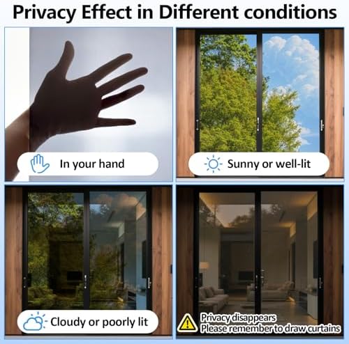 One-Way Window Privacy Film with Tools,Silver 31.49"x196.9" - Image 5