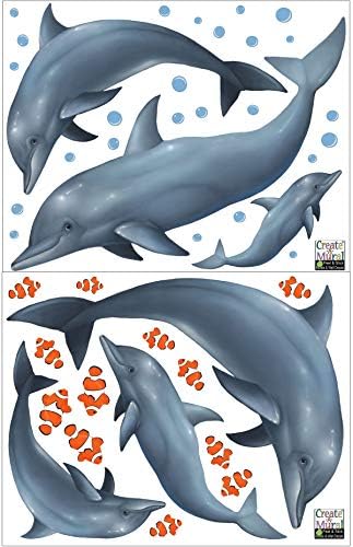 Dolphin Family Ocean Wall Decals, Fish, Undersea Decor Stickers for Kids Room Underwater Sea Wall Stickers, Boys Girls Toddler Baby Nursery Bedroom, Playroom, Bathroom (Dolphin Family) - Image 6