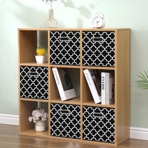 Black Foldable Storage Cubes Bins, Fabric Storage Box Cubes Organizer Baskets with Dual Handles for Home Organizer,Set of 3,(Black Light) - Image 4