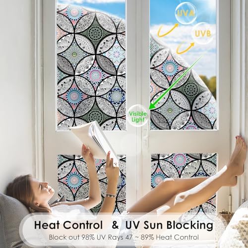 DKTIE Static Cling Decorative Window Film Easy to Install 17.7" x 78.7" - Image 3
