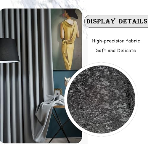 Room Divider Curtains with Ceiling Track, 100% Blackout Heavy Ceiling Curtains Noise Reduction Privacy Curtain Track System Kits, 15 ft Wide x 7 ft Tall, Black, 1 Panel - Image 4