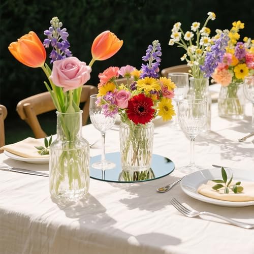 10" Round Mirror Centerpieces for Tables Decorations, 10 Pack Acrylic Circle Mirror Tray Candle Plate 2mm Thickness Mirror Centerpiece Table Decorations for Wedding Decorations Party, Wall Decor - Image 2
