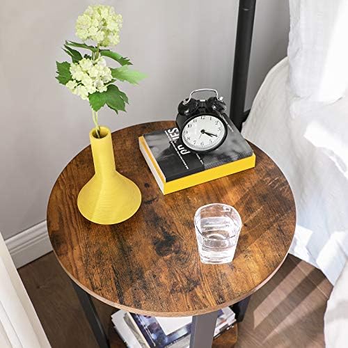 VASAGLE Round Side End Table, 2-Tier Accent Nightstand with Storage Shelf - Image 6