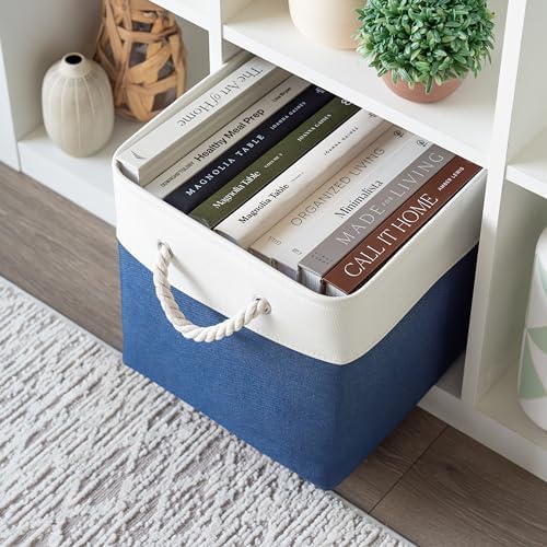 OrganiHaus 12x12 Cube Storage Bins, 4-Pack Fabric Cubes, Rope Handles - Image 4