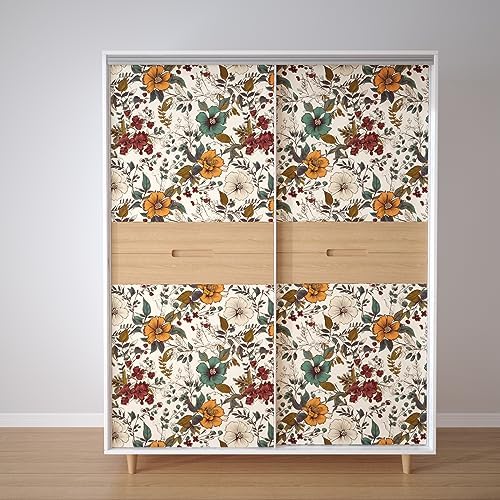 Danodoi Yellow Vintage Floral Peel and Stick Wallpaper 17.5" x 197" | Waterproof Vinyl Self Adhesive Removable Renter Friendly Floral Contact Paper - Image 6