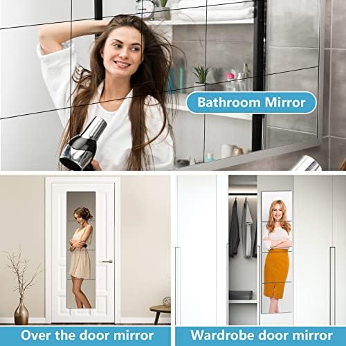 SLDIYWOW Wall Mirror Full Length, 4Pcs Full Body Mirror for Bedroom, Safety Unbreakable Mirror Great for Baby Kids Toddler, Full Body Mirror Tiles for Bedroom, Home Gym, Living Room - Image 6