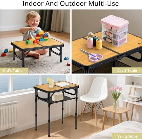 Anbte 2ft Camping Table Foldable, 24" x 16" Small Folding Table Portable - Image 6
