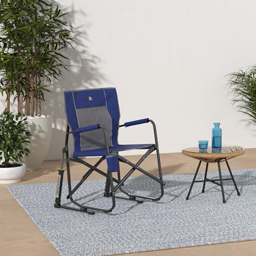 GCI Outdoor Freestyle Rocker Camping Chair | Portable Folding Rocking Chair with Solid, Durable Armrests, Drink Holder & Comfortable Backrest — Royal Blue - Image 2