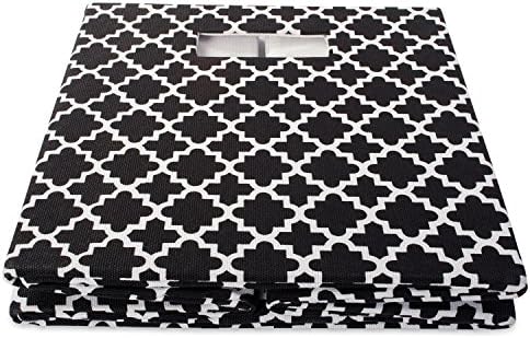 DII Hard Sided Collapsible Fabric Storage Container for Nursery, Offices, & Home Organization, (13x13x13) - Lattice Black - Image 3