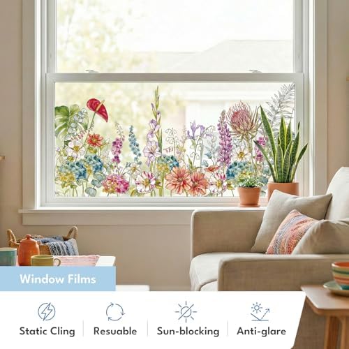 ADD.HERES Stained Glass Window Film, Window Film Decorative, 17.5 x 78.7 in - Image 2