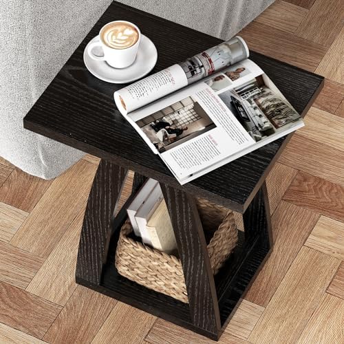 FROMJBEST End Tables Living Room, Side Table Beside Sofa, Black End Table - Image 5