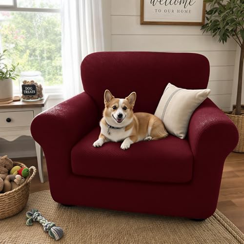 XINEAGE 2-Piece Stretch Armchair Sofa Cover, Washable Couch Covers for Dog - Image 3