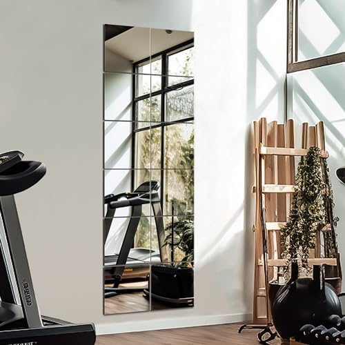 TRAHOME Home Gym Mirror Tiles for Wall, 12"x12"x12PCS Full Length Mirror - Image 2