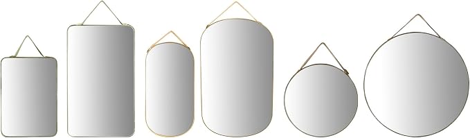 Creative Co-Op Various Velvet Edged Wall Mirrors, Multicolor, Set of 6 by Unknown