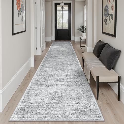 Soalmost Hallway Runner Rug 2'6"x10' Non-Slip Runners for Kitchen Grey - Image 2