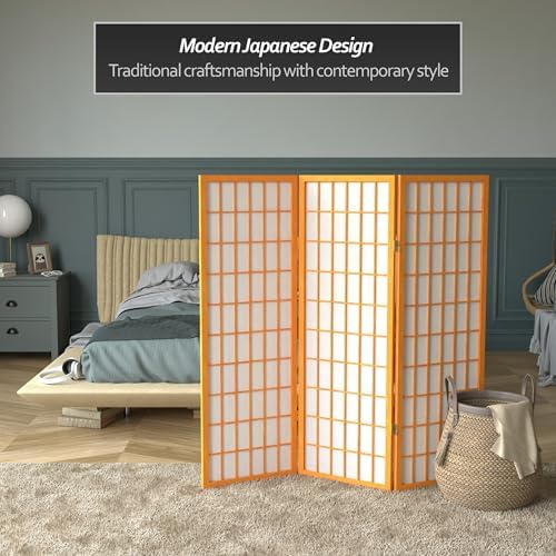 4 ft. Short Window Pane Shoji Screen - Honey - 3 Panels - Image 2