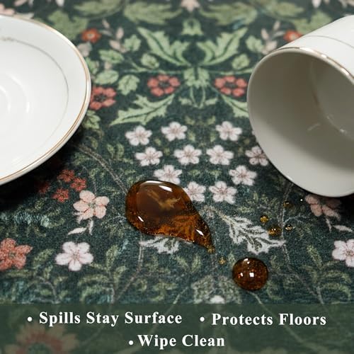 3 Piece Kitchen Rug Set, Washable Non-Slip Kitchen Mats for Hardwood Floor, Boho Farmhouse Kitchen Runner Rug for Sink,Entryway & Hallway & Bathroom (Dark Green, 2x3+2x4+2x5) - Image 6