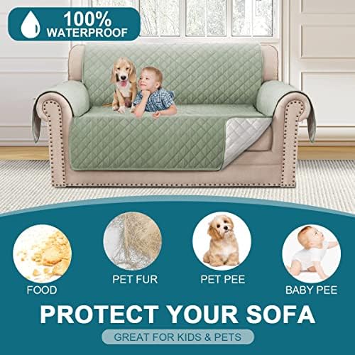 Turquoize 100% Waterproof Sofa Covers Couch Cover for Dogs, Loveseat 47" - Image 2