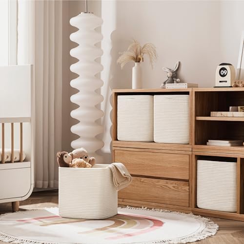 joybest 11inch Cube Storage Bins, Cotton Rope Woven Organizer Basket - Image 5