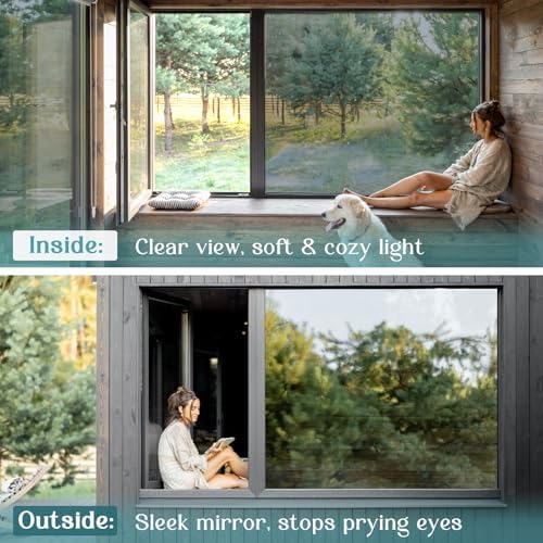 Haton Window Tint for Home, One Way Film, Silver 29.5" x 157.4" - Image 5