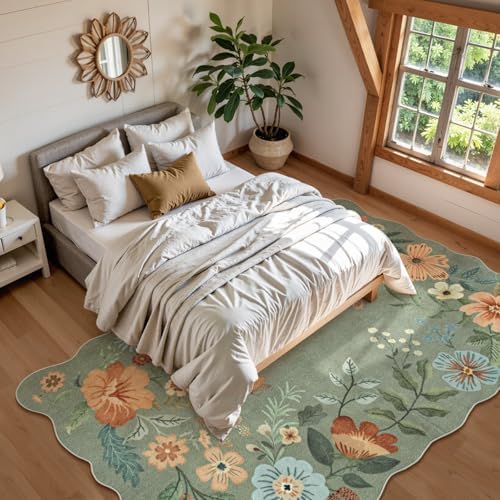 Lahome Floral 9x12 Area Rugs for Living Room Bedroom, Soft Washable Rugs - Image 3