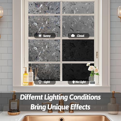 NINETREX Window Privacy Film, Static Cling Grayish Black, 35.4"x157.4" - Image 6