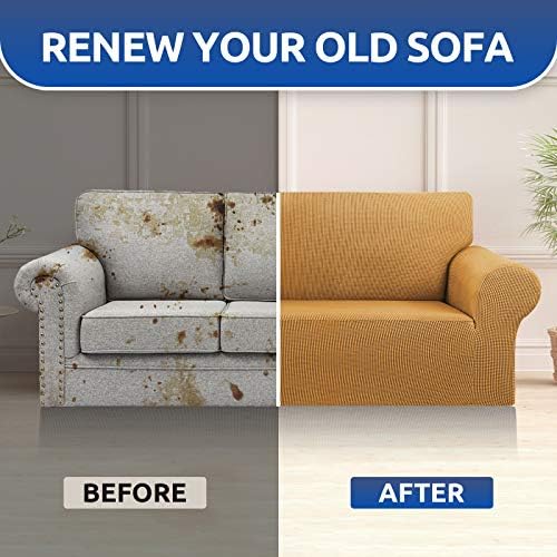 KEKUOU Stretch Oversized Couch Covers for Sofa Slipcover,Golden - Image 4