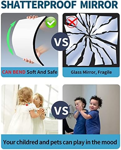Unbreakable Full Length Mirror for Wall Mounted, Over The Door Mirror, 12 x 12 Inches x 4 Pack, Full Body Safe Shatterproof Mirrors for Kids, Workout Mirrors for Home Gym, Acrylic Plastic Bedroom - Image 2