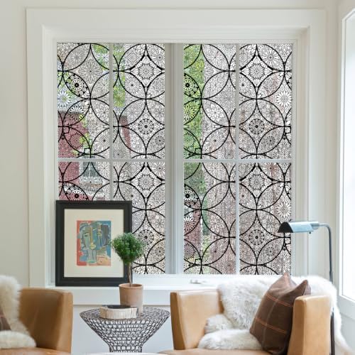 JiffDiff Stained Glass Window Film Static Cling Non Adhesive, 17.3"x 78.7" - Image 3
