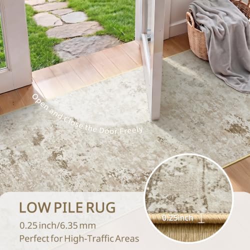 Toneed Washable 2x6 Non-Slip Abstract Runner Rug for Hallway Kitchen - Image 6