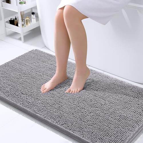 OLANLY Bathroom Runner Rugs 45x27, Extra Soft Absorbent Chenille Bath Rugs by OLANLY