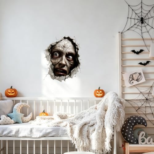 Creepy Face Wall Decals Peel and Stick Halloween Stickers, Horror Monster Removable Vinyl Wall Art for Bedroom Living Room Party Decor - Image 3