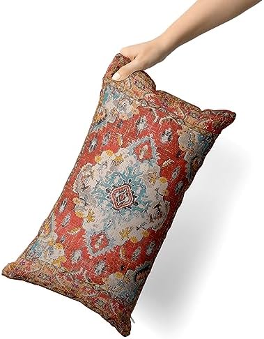 Snycler Boho Throw Pillow Covers 12x20 inch Set of 2 Boho Rug Carpet Double Sided Pattern Cotton Soft Pillow Case Cushion Cover Pillowcase for Couch Sofa Bed Decorative (Orange) - Image 3