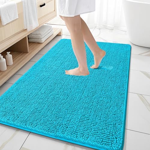 OLANLY Large Bathroom Rugs 59x35, Extra Soft Absorbent Chenille Bath Rugs by OLANLY
