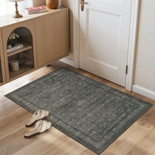 2x3 GreenWashable Entryway Rug,Small Door Mat for Bathroom Kitchen - Image 3